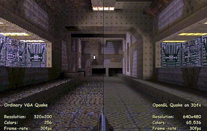 Comparativa de gráficos de Quake 2.